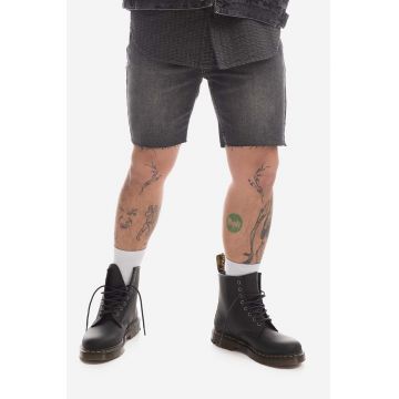 KSUBI pantaloni scurți jeans barbati, culoarea negru MPS23WA001-BLACK