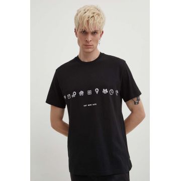 KSUBI tricou din bumbac culoarea negru, cu imprimeu