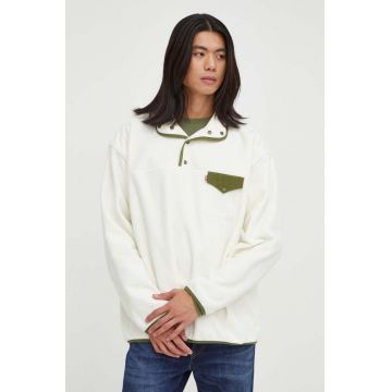 Levi's hanorac fleece culoarea bej, neted