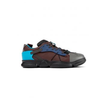 Pantofi sport din piele cu model colorblock