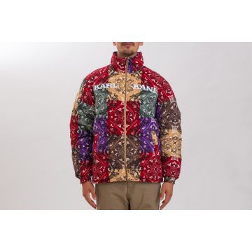 Retro Paisley Corduroy Puffer Jacket