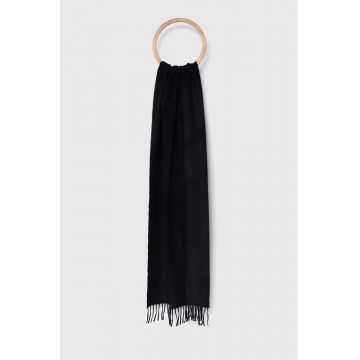 Samsoe Samsoe esarfa de lana culoarea negru, neted