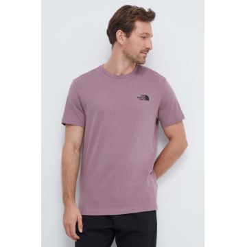 The North Face tricou din bumbac culoarea violet, cu imprimeu