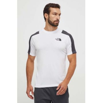 The North Face tricou sport culoarea alb, neted