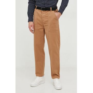 United Colors of Benetton pantaloni barbati, culoarea bej, drept