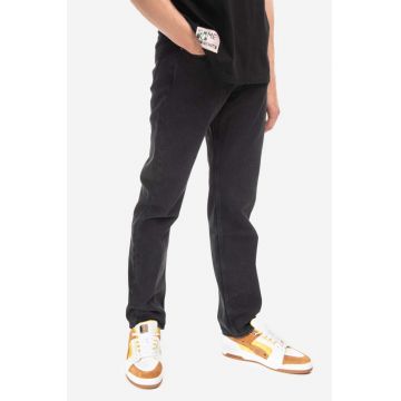 Wood Wood jeans din bumbac Sol Rigid Denim Slim Fit 12235803.7051-BLACK Wood Wood jeans din bumbac Sol Rigid Denim Slim Fit 12235803.7051-BLACK