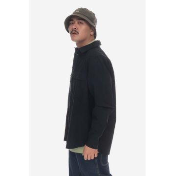 Wood Wood cămașă din bumbac barbati, culoarea negru, cu guler clasic, regular 12315311.5276-BLACK