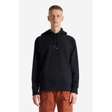 Wood Wood hanorac de bumbac Fred JC barbati, culoarea negru, cu glugă, cu imprimeu 12215600.2493-BLACK