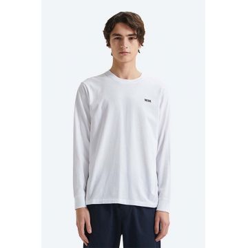 Wood Wood longsleeve din bumbac Mark Vortex Longsleeve culoarea alb, cu imprimeu 12135411.2491-WHITE