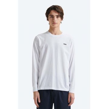 Wood Wood longsleeve din bumbac Mark Vortex longsleeve culoarea alb, cu imprimeu 12135411.2491-WHITE