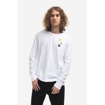 Wood Wood longsleeve din bumbac Mel culoarea alb, cu imprimeu 10235402.2323.WHITE-WHITE