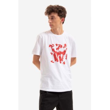 Wood Wood tricou din bumbac Ace Puzzle T-shirt culoarea alb, cu imprimeu 10295703.2222-WHITE