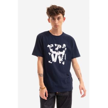 Wood Wood tricou din bumbac Ace Puzzle T-shirt culoarea albastru marin, cu imprimeu 10295703.2222-WHITE