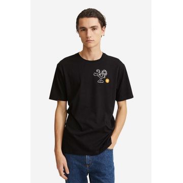 Wood Wood tricou din bumbac Ace x Garfield culoarea negru, cu imprimeu 30045705.2222-BLACK