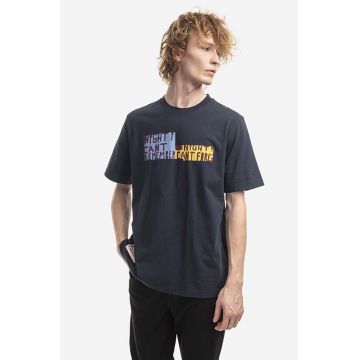 Wood Wood tricou din bumbac Bobby Collage T-shirt culoarea albastru marin, cu imprimeu 12235715.2491-NAVY