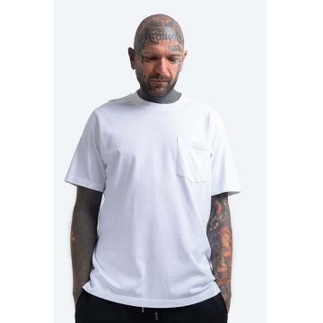 Wood Wood tricou din bumbac Bobby Pocket culoarea alb, neted 12135702.2489-WHITE
