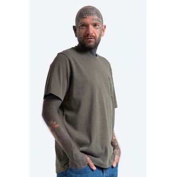 Wood Wood tricou din bumbac Bobby Pocket culoarea verde, neted 12135702.2489-WHITE