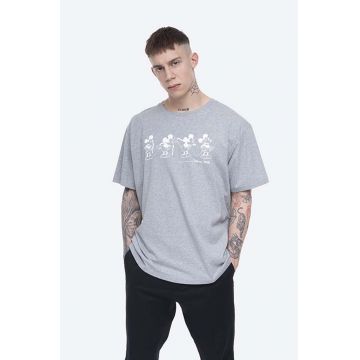 Wood Wood tricou din bumbac Bobo T-shirt culoarea gri, cu imprimeu 12025701.2334-BRIGHTW