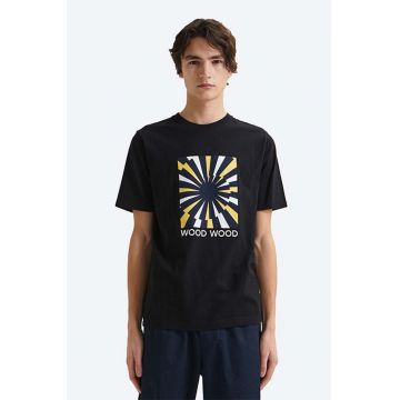 Wood Wood tricou din bumbac Sami Lightening T-shirt culoarea negru, cu imprimeu 12135713.2491-BLACK