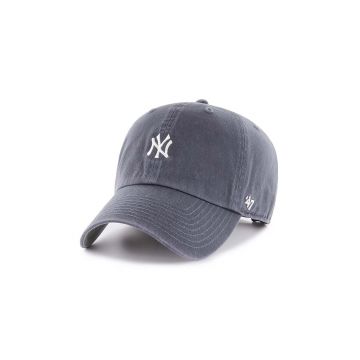 47brand șapcă de baseball din bumbac MLB New York Yankees culoarea bleumarin, cu imprimeu  B-BSRNR17GWS-VN
