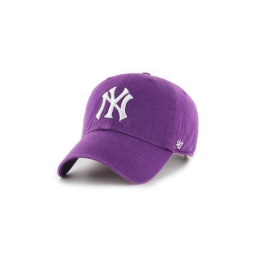47brand șapcă de baseball din bumbac MLB New York Yankees culoarea violet, cu imprimeu