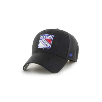 47brand șapcă de baseball din bumbac NHL New York Rangers culoarea negru, cu imprimeu H-MVP13WBV-BKB