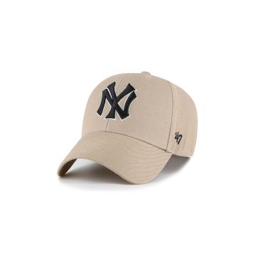 47brand șapcă din amestec de lână MLB New York Yankees culoarea bej, cu imprimeu