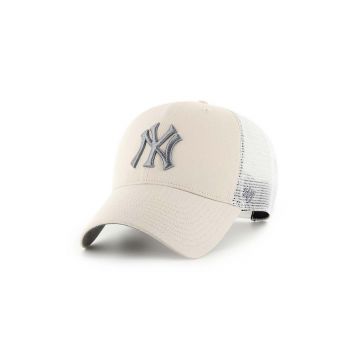 47brand sapca MLB New York Yankees culoarea bej, cu imprimeu