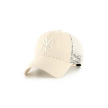 47brand șapcă MLB New York Yankees culoarea bej, cu imprimeu  B-BRANS17CTP-NT