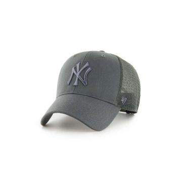 47brand sapca MLB New York Yankees culoarea gri, cu imprimeu