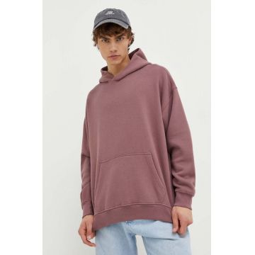 Abercrombie & Fitch bluza barbati, culoarea roz, cu glugă, neted