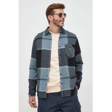 Boss Orange camasa din bumbac BOSS ORANGE barbati, culoarea verde, cu guler clasic, regular