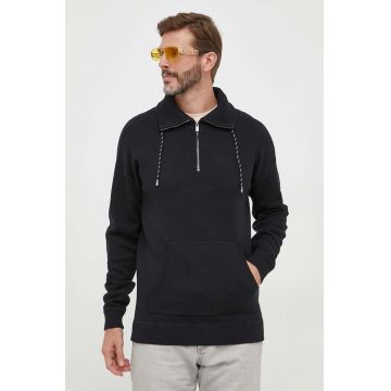 BOSS pulover din amestec de lana barbati, culoarea negru, light, cu turtleneck