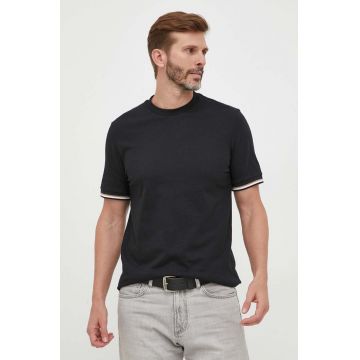 BOSS tricou din bumbac culoarea negru, neted