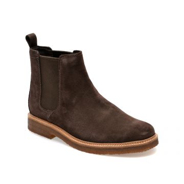 Ghete CLARKS maro, CLAREAS, din piele intoarsa