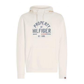 Hanorac regular fit cu imprimeu si maneci cazute pentru fitness