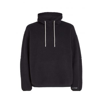 Hanorac relaxed fit din material teddy pentru antrenament