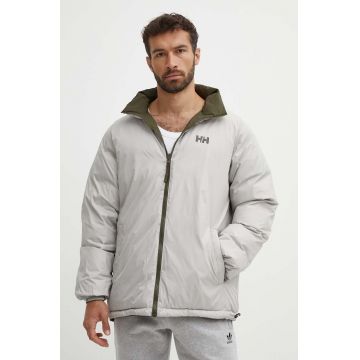 Helly Hansen geacă cu două fețe YU 23 REVERSIBLE PUFFER bărbați, culoarea verde, de iarnă 54060