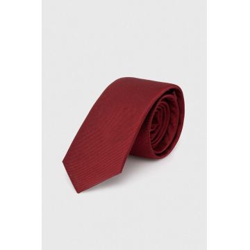 HUGO cravata de matase culoarea bordo
