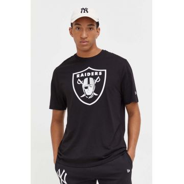 New Era tricou din bumbac culoarea negru, cu imprimeu, LAS VEGAS RAIDERS