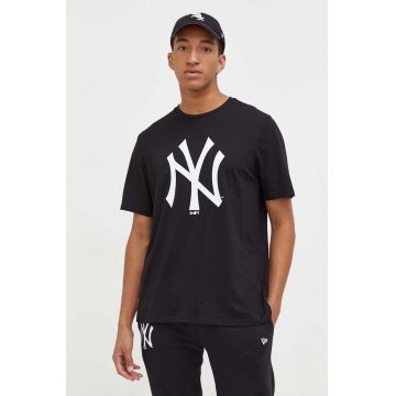 New Era tricou din bumbac culoarea negru, cu imprimeu, NEW YORK YANKEES