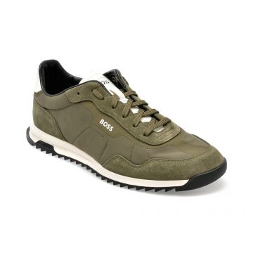 Pantofi BOSS kaki, 8891, din material textil