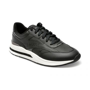 Pantofi BOSS negri, 2902, din piele naturala