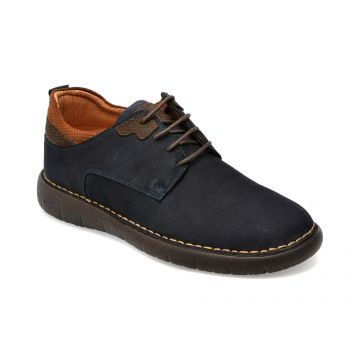Pantofi OTTER bleumarin, 29332, din nabuc