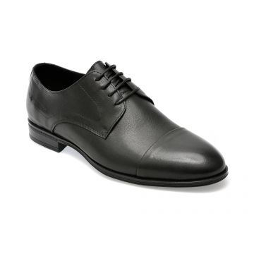 Pantofi OTTER negri, ZC121, din piele naturala