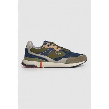 Pantofi sport colorblock cu insertii de piele intoarsa