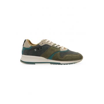 Pantofi sport low-cut cu garnituri de piele intoarsa