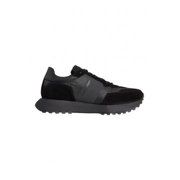 Pantofi sport low-cut cu garnituri de piele intoarsa
