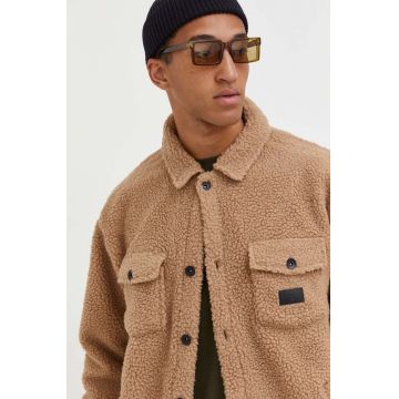 Quiksilver geaca barbati, culoarea bej, neted
