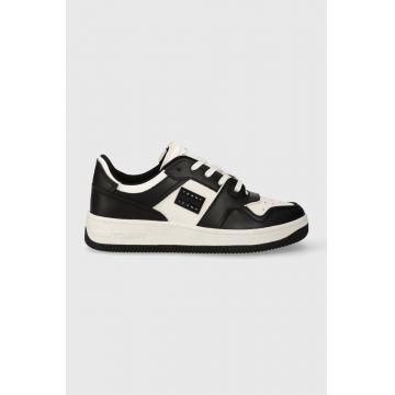 Tommy Jeans sneakers din piele TJM BASKET WL culoarea negru, EM0EM01287